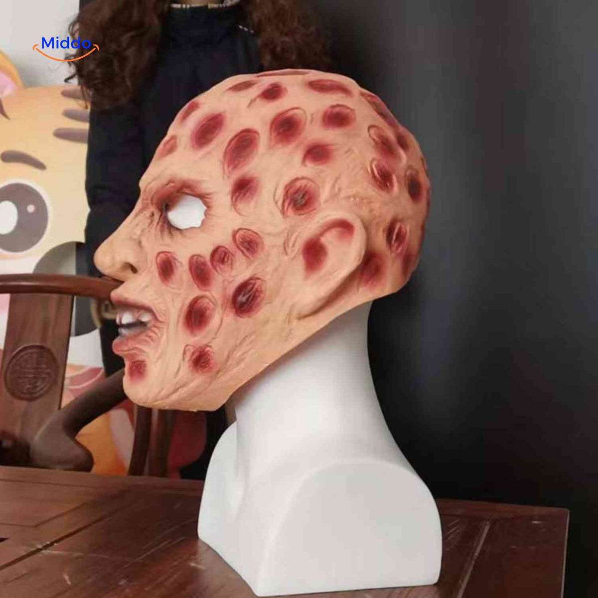 Frightening Latex Horror Character Mask – Lifelike Detail, Breathable Silicone for Costume Parties & Cosplay Events