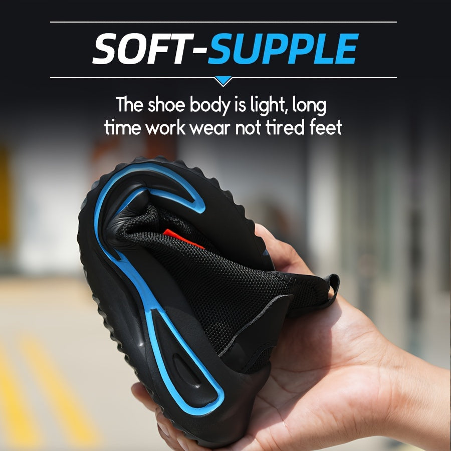 Stalen neus werksneakers voor heren – Lichtgewicht ademende veiligheidsschoenen met anti-perforatiezool voor op de bouwplaats & buitengebruik | Thomler