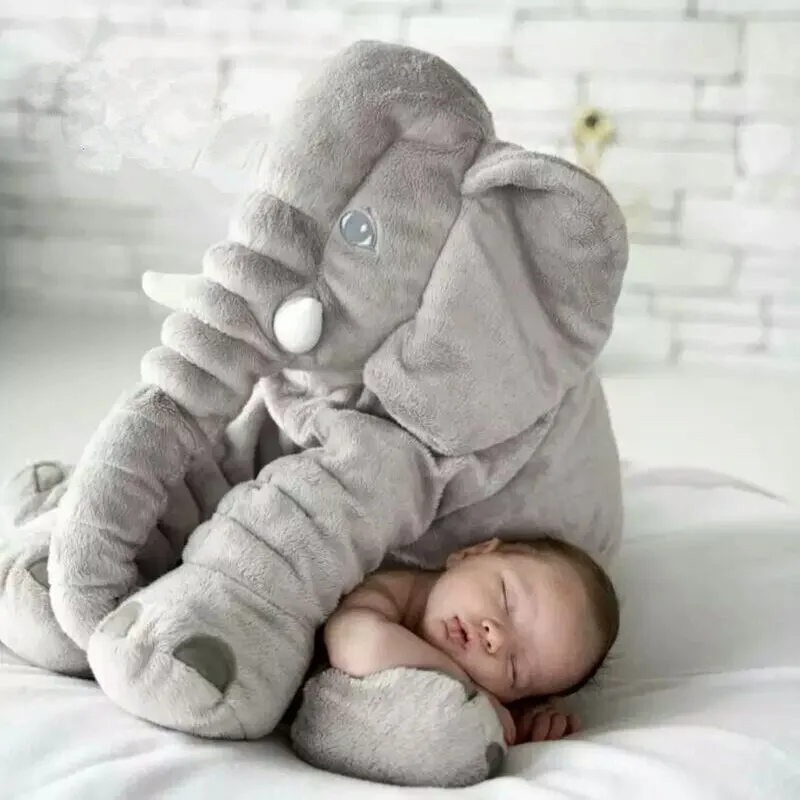 Plüschelefant-Kissen für Babys & Kleinkinder – Weiches Kuschelkissen für Mittagsschlaf, Spielzeit & Deko