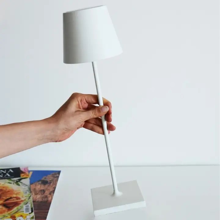 Rechargeable LED Touch Table Lamp with 3-Level Dimmer | Cordless Portable Desk Light for Indoor & Outdoor Use | IP54 Waterproof Metal Lamp | Thomler