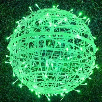 Woven LED Globe Light 8 Inch Waterproof Outdoor Hanging Orb for Trees Patios & Garden Decor | Connectable String Sphere Lights Yard Decorati | Thomler