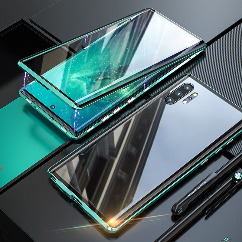 Magnetisch gehard glazen telefoonhoesje voor Samsung Galaxy met dubbelzijdige bescherming en zelfsluitende vergrendeling