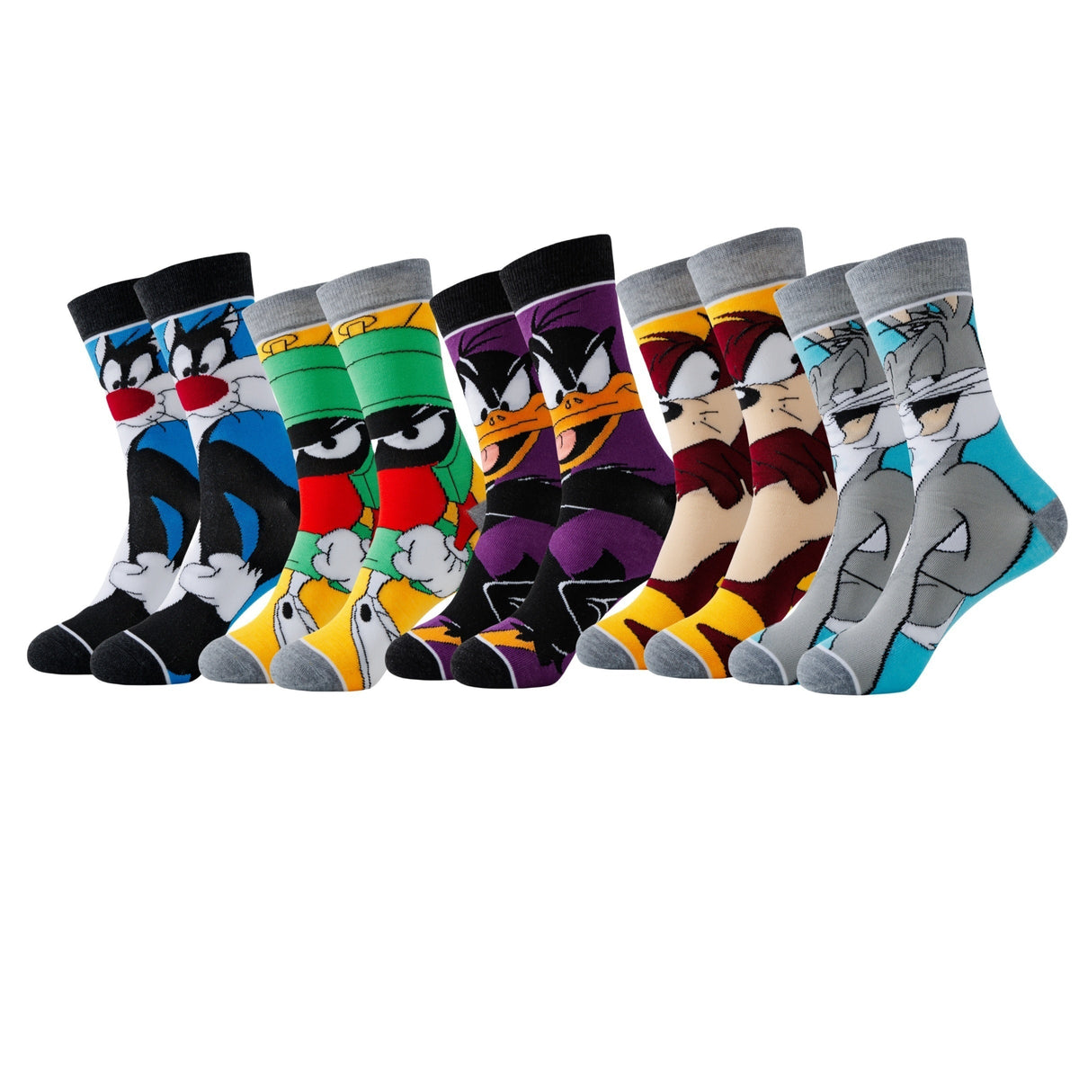 Unisex-Knöchelsocken, 20er-Pack, Polyester-Elasthan-Mischgewebe, mehrfarbige Cartoon-Designs, niedrig geschnitten, sportliche Crew-Socken für Sneaker, Laufen und den täglichen Gebrauch, Herren & Damen | Thomler