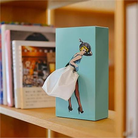 Vintage tissuedoos-houder decoratieve opbergdoos voor woonkamer, slaapkamer, badkamer, kantoor, retrostijl hars dispenser | Thomler