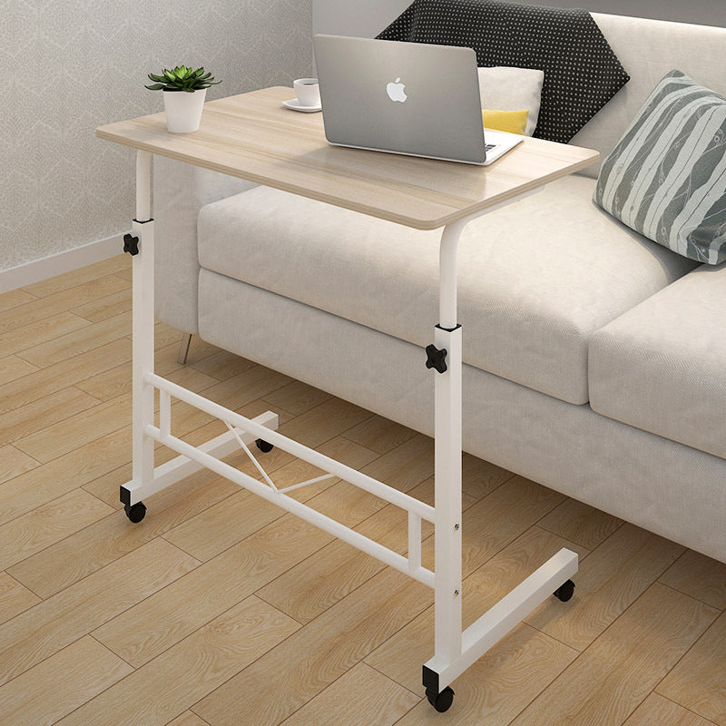 Rollbarer Laptoptisch mit höhenverstellbarem Stahlrahmen (70-88 cm) und Holzplatte, mobile Arbeitsstation für Schlafzimmer, Sofa, Home Office, kompaktes Design | Thomler