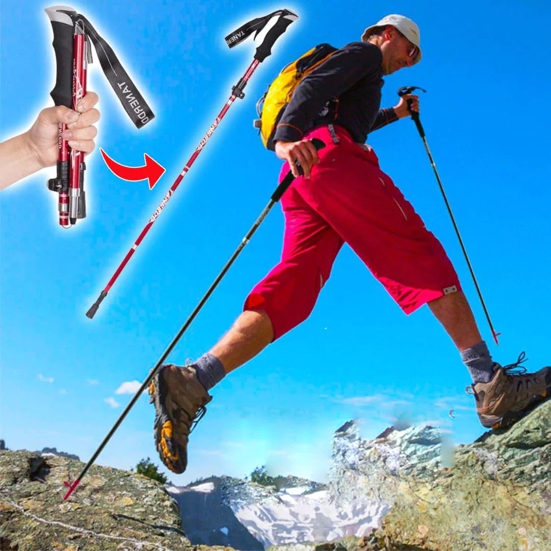 Telescoping Trail Poles for Hiking 43-53 in Collapsible Lightweight Alloy Support Sticks with Quick-Lock Mechanism for Mountain Trekking For | Thomler