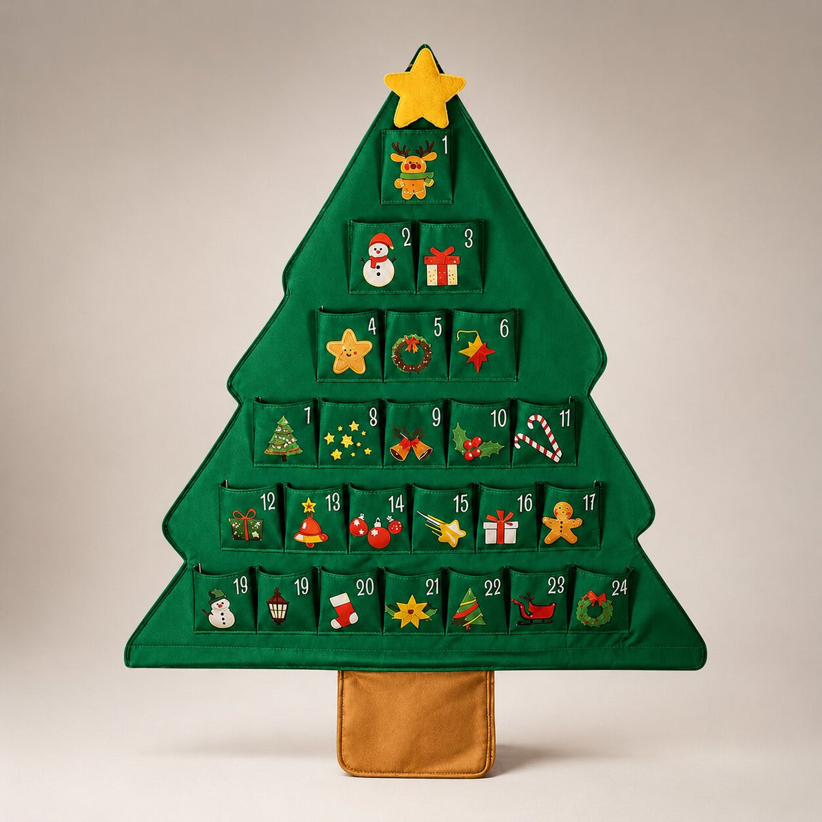 Fill-Your-Own Countdown Calendar with 24 Pockets – Reusable Tree Design for Daily Holiday Surprises, Gifts & Treats