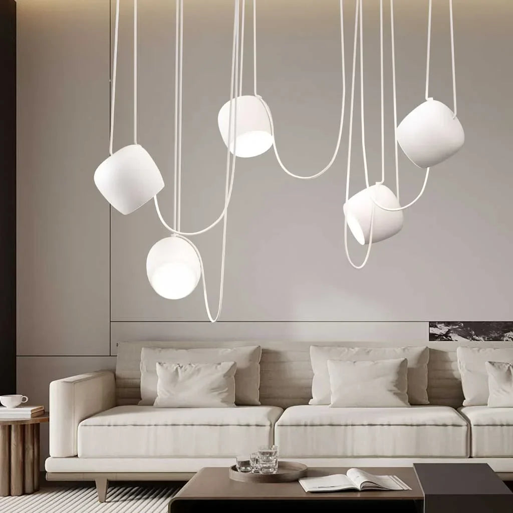 Ceiling Pendant Light Fixture with Adjustable Heads and Cable, 10W LED Dimmable Hanging Lamp, Black Aluminum Modern Lighting for Kitchen Isl | Thomler