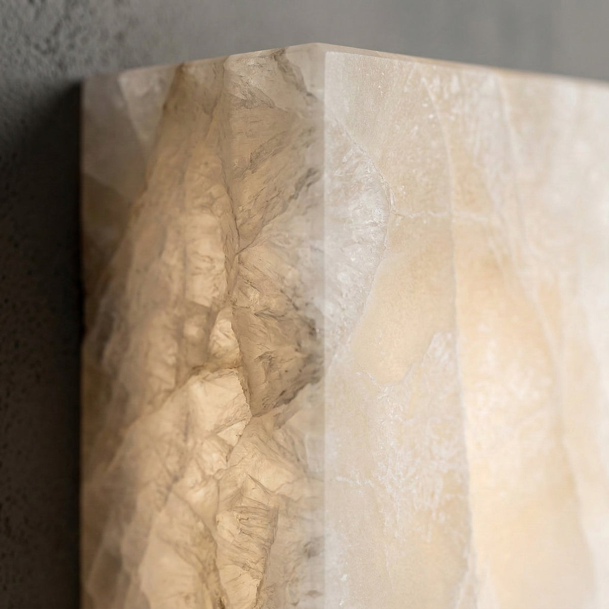 Natural Stone Sconce Waterproof Indoor Outdoor Brass Finish Vertical Warm White Wet Location Bathroom Hallway Entryway Patio Bedroom Covered | Thomler