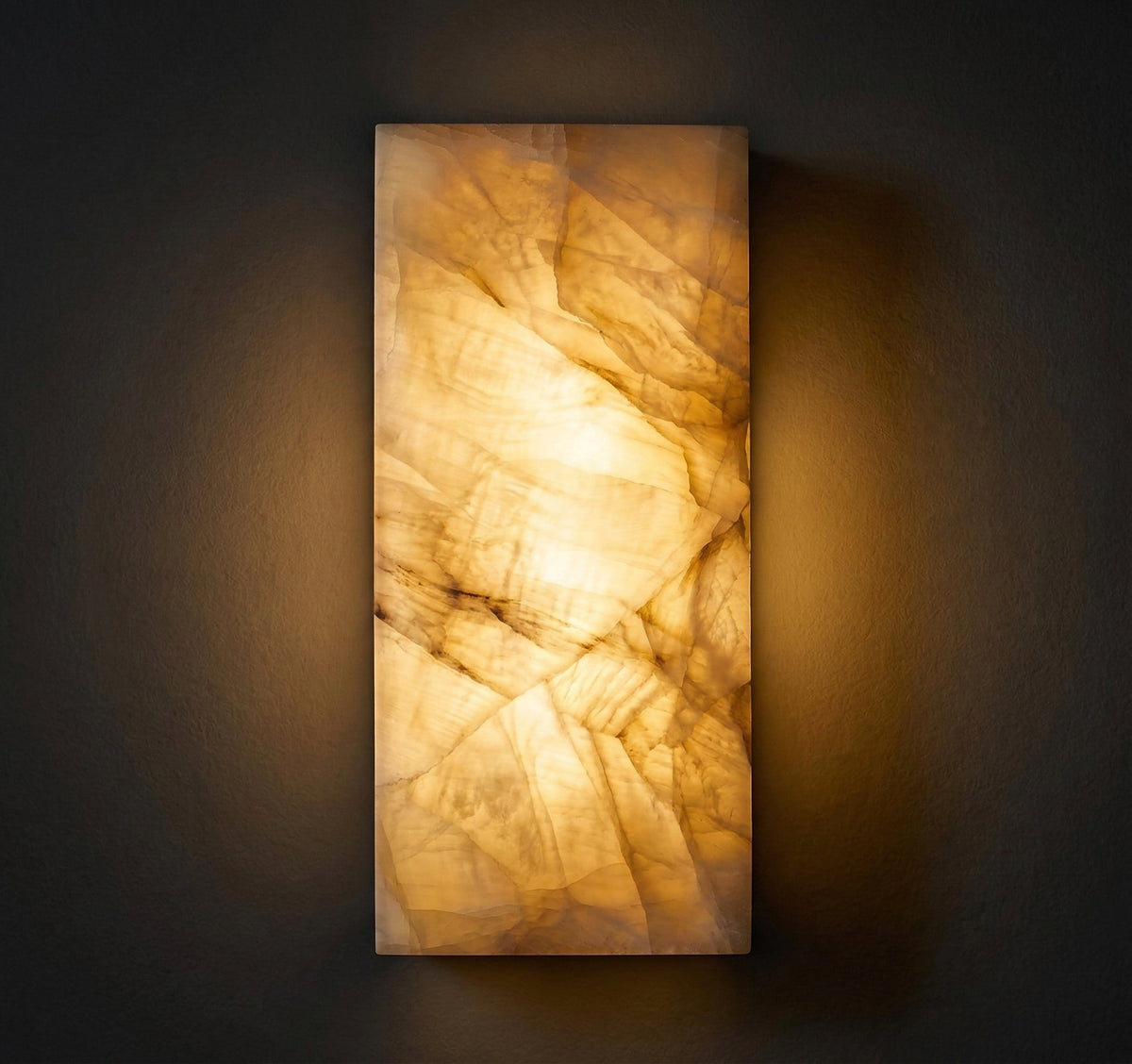 Natural Stone Sconce Waterproof Indoor Outdoor Brass Finish Vertical Warm White Wet Location Bathroom Hallway Entryway Patio Bedroom Covered | Thomler