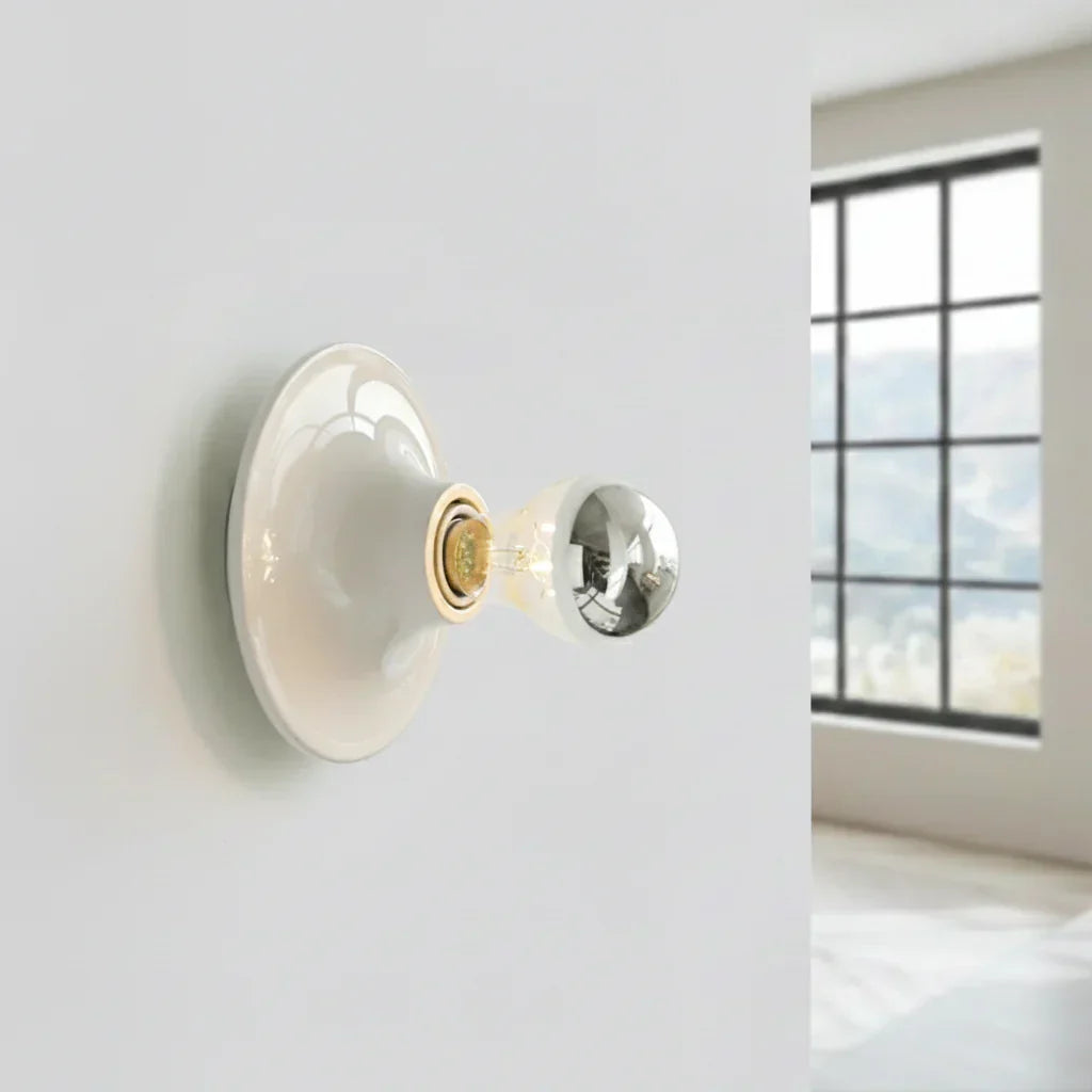 Kompakte runde Metall-Wandleuchte, 6 Zoll, Weiß, Retro-Akzentlicht für Schlafzimmer, Flur, Küche, Wohnzimmer, LED-Industrie-Leselampe, Modern | Thomler