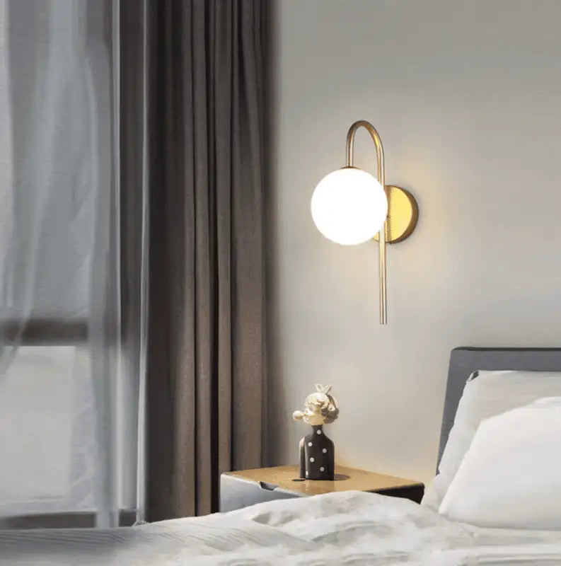 Glass Globe Sconce Light Fixture 23 Inch Vertical Metal Frame Warm White LED for Entryway Living Room Bedside Industrial Modern | Thomler