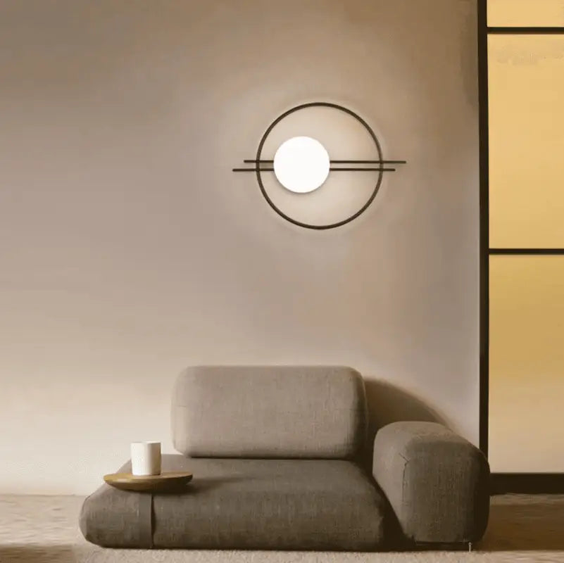 Glass Globe Sconce Light Fixture 23 Inch Vertical Metal Frame Warm White LED for Entryway Living Room Bedside Industrial Modern | Thomler