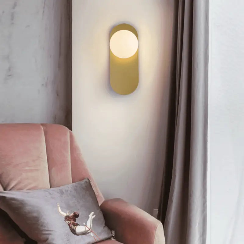 Glass Globe Sconce Light Fixture 23 Inch Vertical Metal Frame Warm White LED for Entryway Living Room Bedside Industrial Modern | Thomler