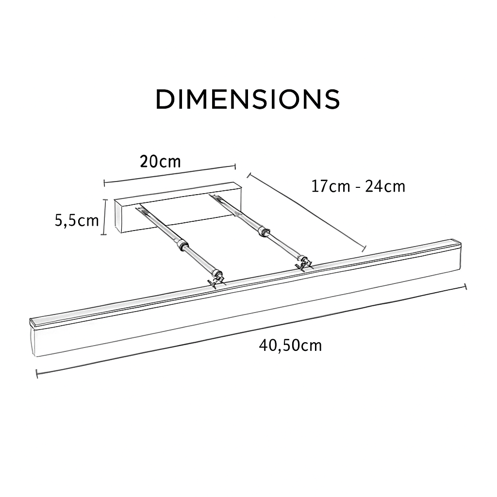 Adjustable LED Bathroom Vanity Light 20 in Aluminum Wall Sconce for Mirror Artwork Hallway Modern Linear Fixture Warm Cool Lighting | Thomler