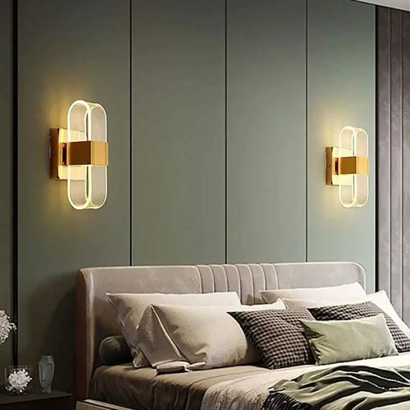LED-Wandleuchte 8W Warmweiß 3000K Acryl Aluminium Gold Schwarz Finish für Schlafzimmer Flur Wohnzimmer Moderne minimalistische Akzentbeleuchtung | Thomler
