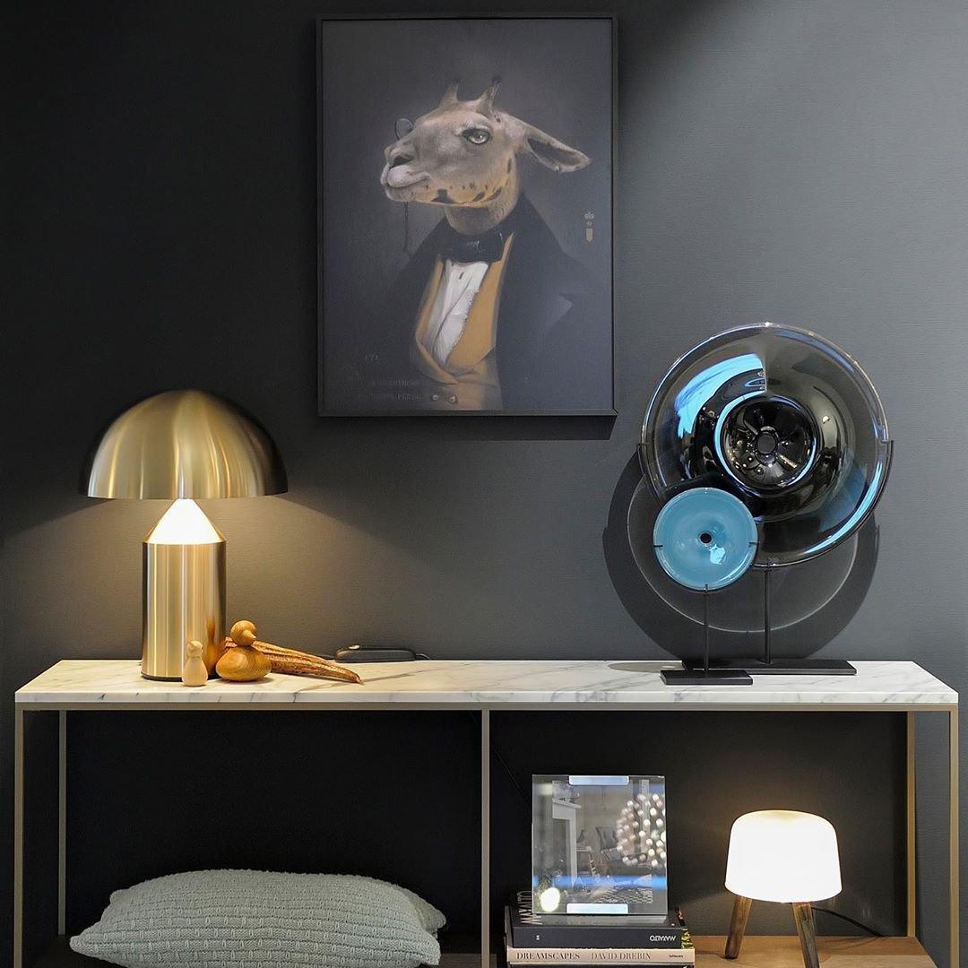 Metal Architectural Accent Lamp 14 in Sculptural Shape Soft Glow Nightstand Light Bedroom Side Table Decor Modern Minimal Home Office