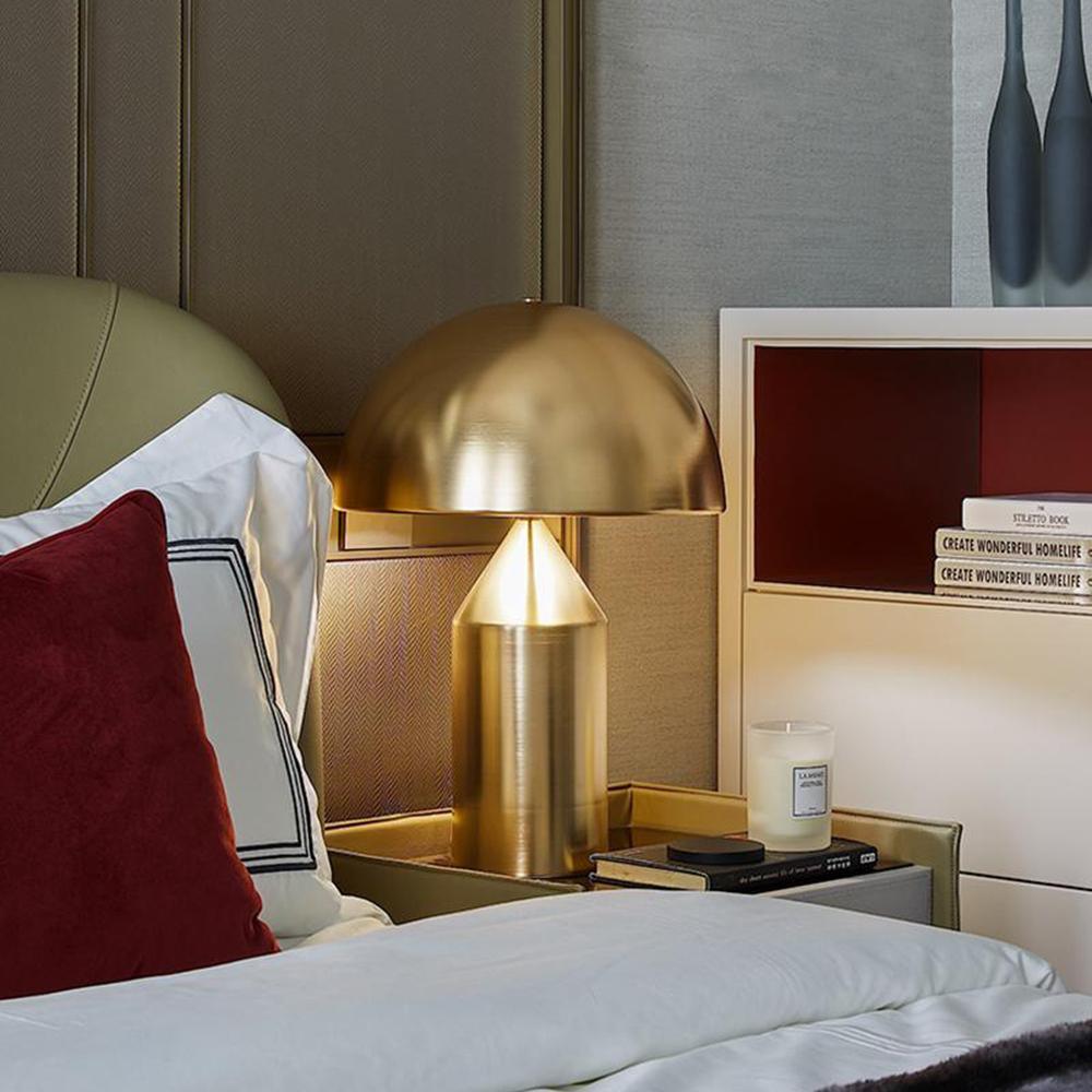 Metal Architectural Accent Lamp 14 in Sculptural Shape Soft Glow Nightstand Light Bedroom Side Table Decor Modern Minimal Home Office