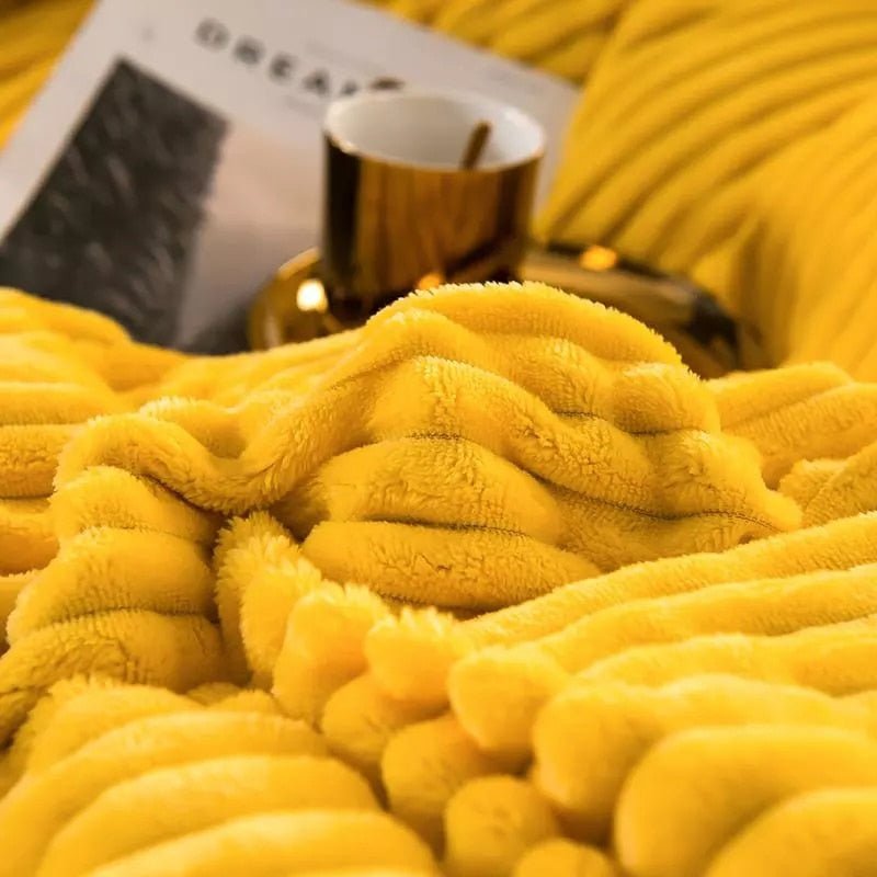 Plüsch-Fleece-Bettbezug Queen/King Grün geripptes strukturiertes Bettwäsche-Set, winterwarm, thermisch isolierender Bettbezug für kalte Nächte Bedro | Thomler