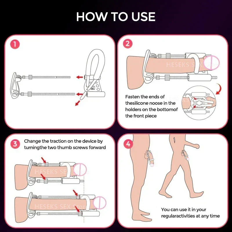 Adjustable Traction Support Device for At-Home Comfort & Natural Enhancement | Discreet Body-Safe System