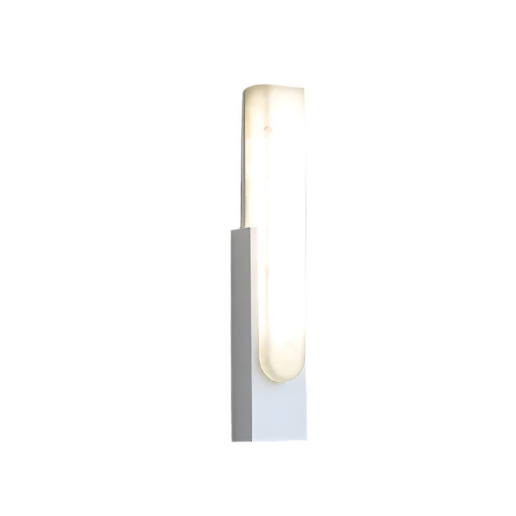 LED Sconce Light 20 Inch Vertical Alabaster Shade Gold Base Hardwired Modern Bedroom Hallway Wall Fixture for Contemporary Homes | Thomler