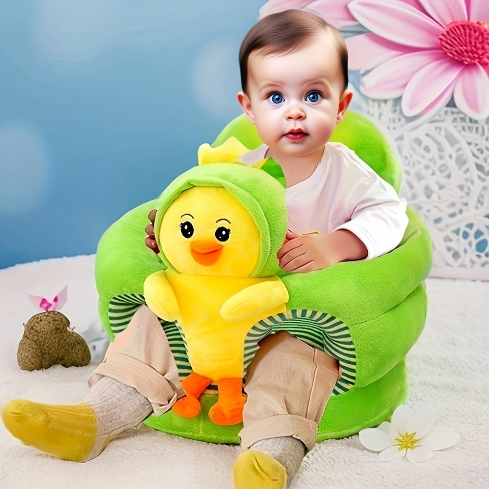 Plüsch-Babysitz zum Sitzenlernen – Weicher Tiersessel mit Rückenlehne für Säuglinge und Kleinkinder