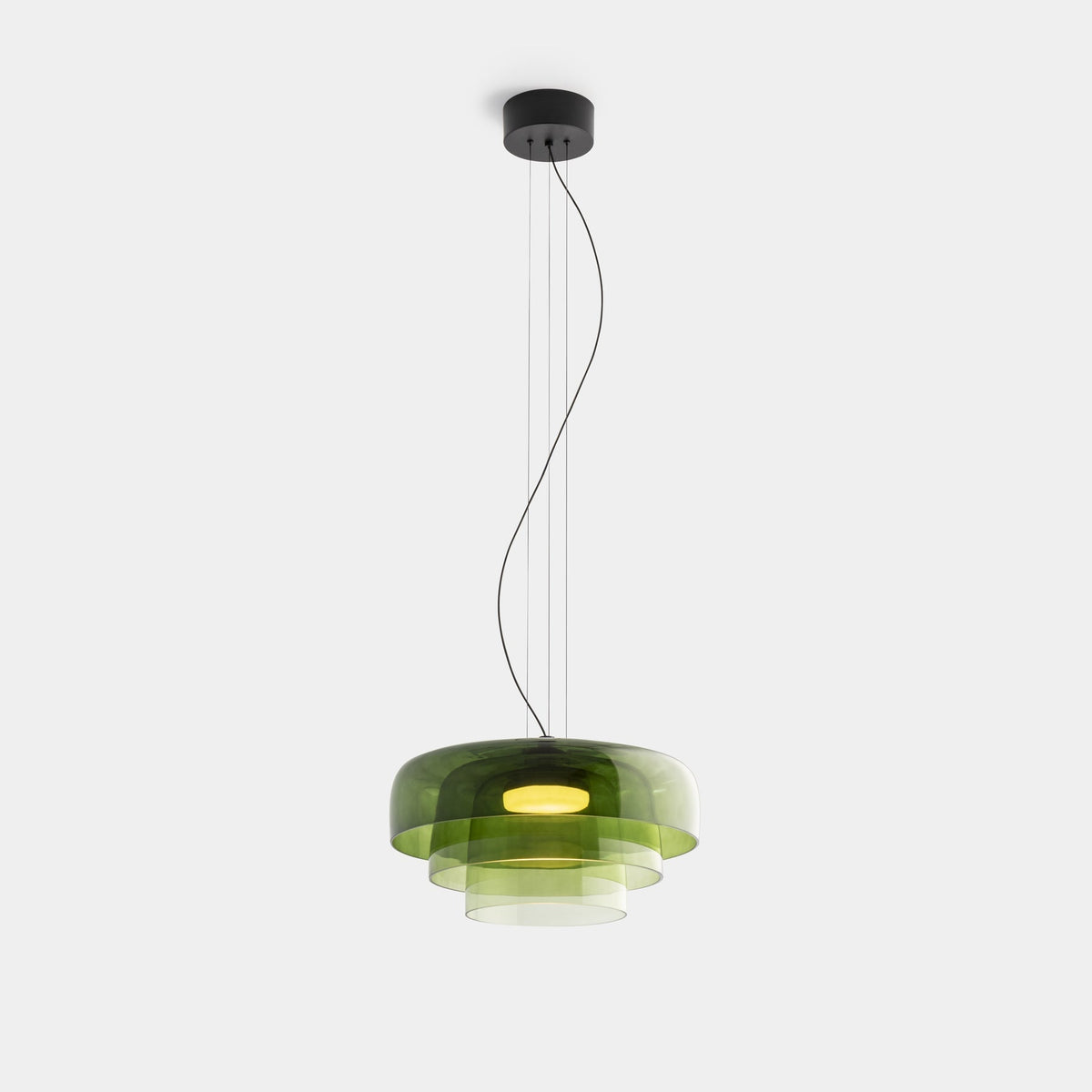 Lámpara colgante de vidrio en capas de 16.5" naranja para isla de cocina y mesa de comedor – Lámpara colgante con cable ajustable, LED incluido, estilo escandinavo moderno | Thomler