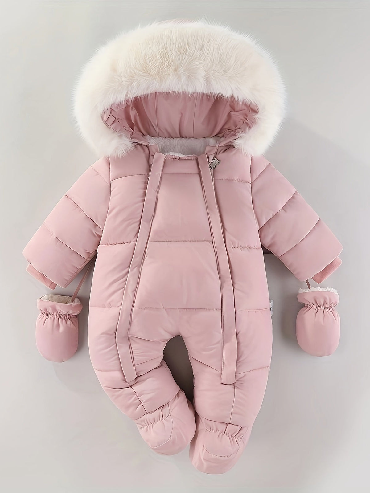 Hooded Infant Snowsuit with Quilted Insulation and Faux Fur Trim for Cold Weather Outdoor Adventures Baby Winter Bunting | Thomler