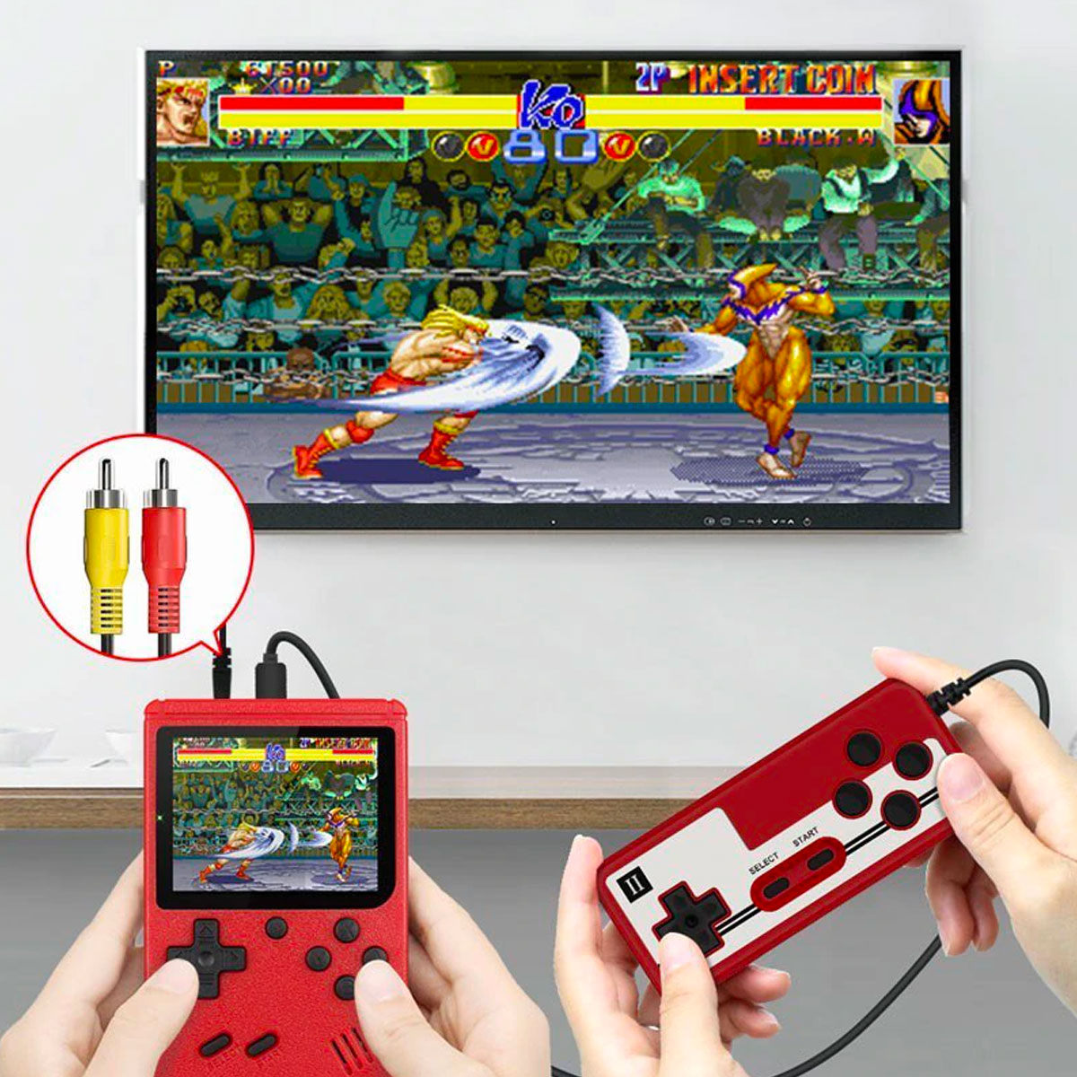 Handheld-Spielkonsole mit 400 klassischen Arcade-Spielen und 7 Stunden Akkulaufzeit für Kinder & Erwachsene | Thomler
