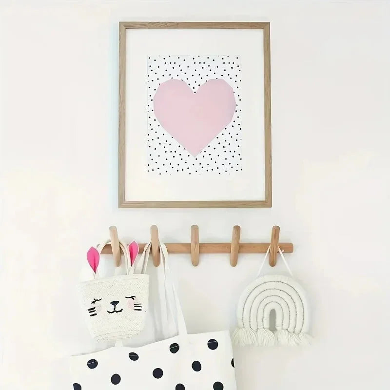Perchero de pared con ganchos, madera de roble macizo, opciones de 4 o 5 ganchos, colgador de pared para dormitorio, baño o recibidor, decoración minimalista escandinava | Thomler