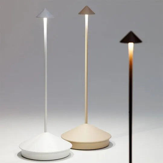 Cordless LED Accent Light 12 in Tall Rechargeable Battery Powered Dimmable Warm Glow Metal Construction Patio Dining Bedside Use | Thomler