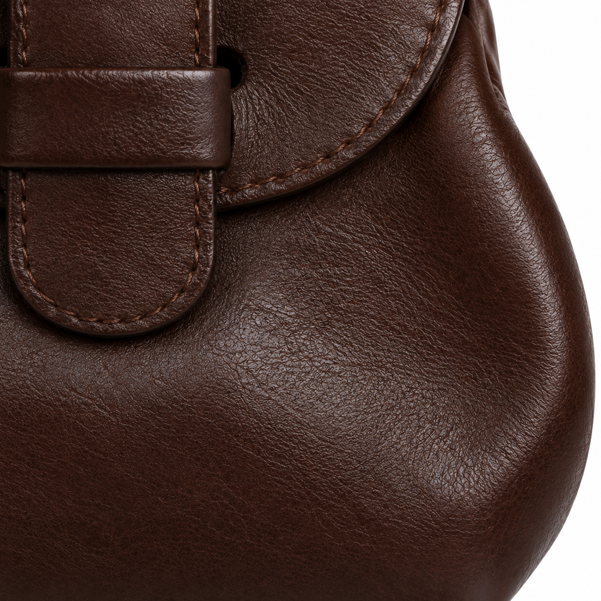 Monedero compacto de 4 pulgadas – Cuero vegano marrón