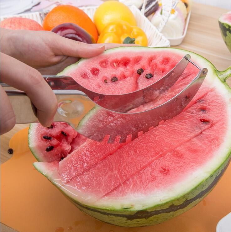 Cortador de fruta de acero inoxidable para sandía, melón, papaya y pitaya, herramienta de cocina para preparar y servir rápidamente | Thomler