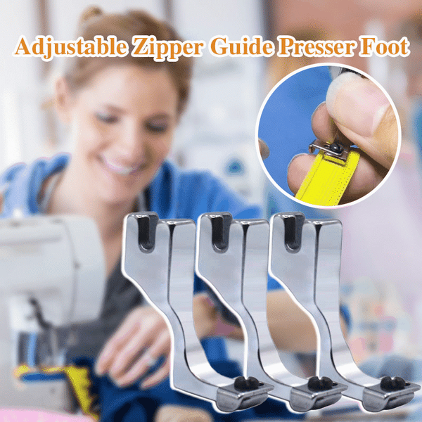 Adjustable Zipper Foot for Sewing Machines – Invisible Zip Presser Foot Attachment for Size 3 & 5 Zippers | Compatible with Most Home Models | Thomler