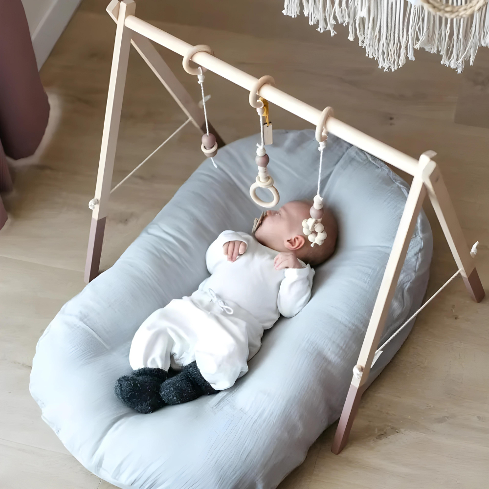 Cojín de soporte para la cabeza del bebé con mezcla de algodón transpirable – Posicionador portátil para recién nacidos y bebés | Thomler