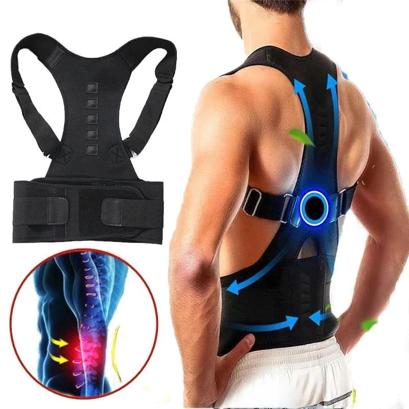 Magnetische houdingscorrector rugbrace voor mannen en vrouwen, verstelbare schoudercorrectie-therapie, rugsteun voor het bovenlichaam, unisex