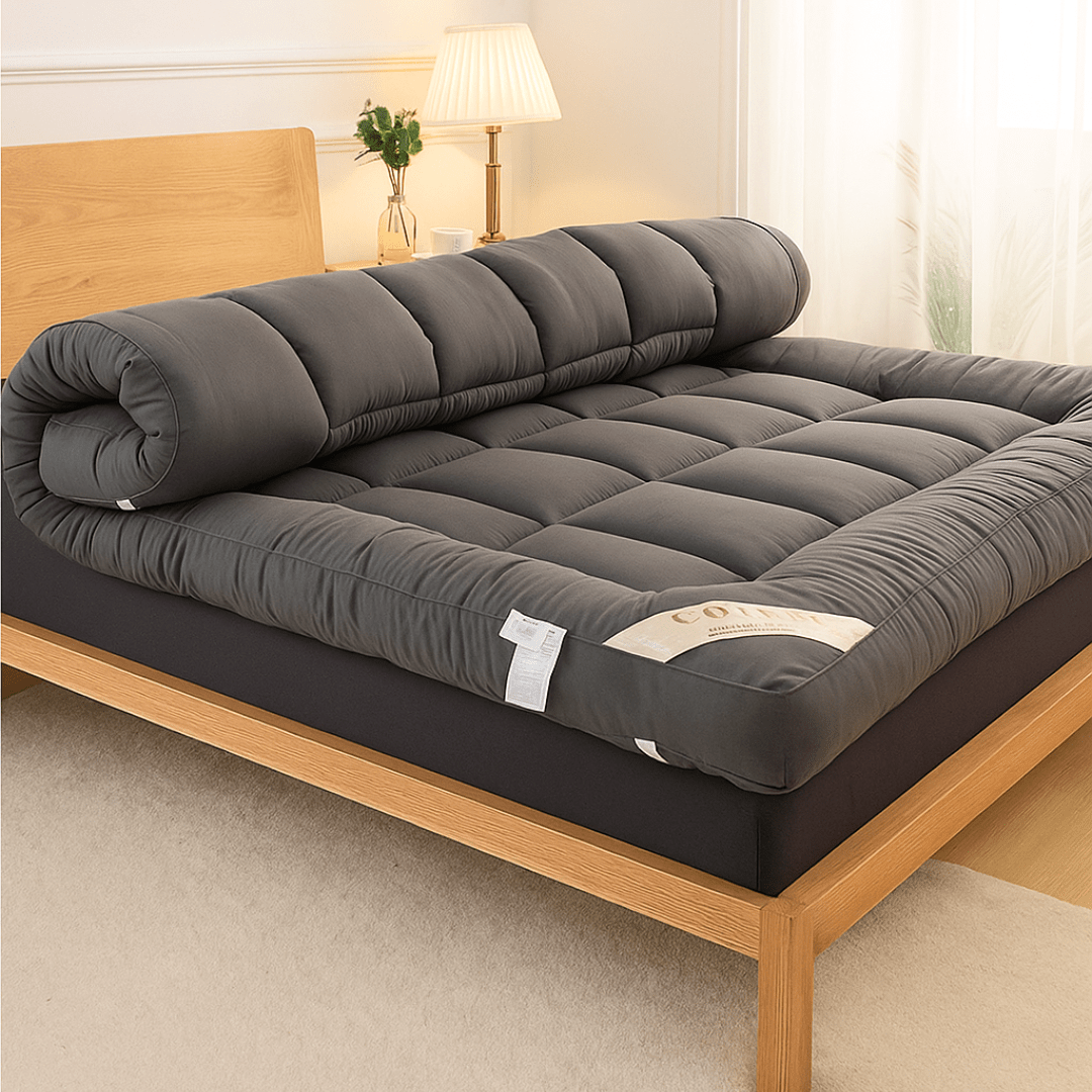 Bamboo Charcoal Memory Foam Bed Pad 2 Inch Cooling Temperature Regulating Sleep Surface for Hot Sleepers Back Pain Relief Hypoallergenic Ela | Thomler