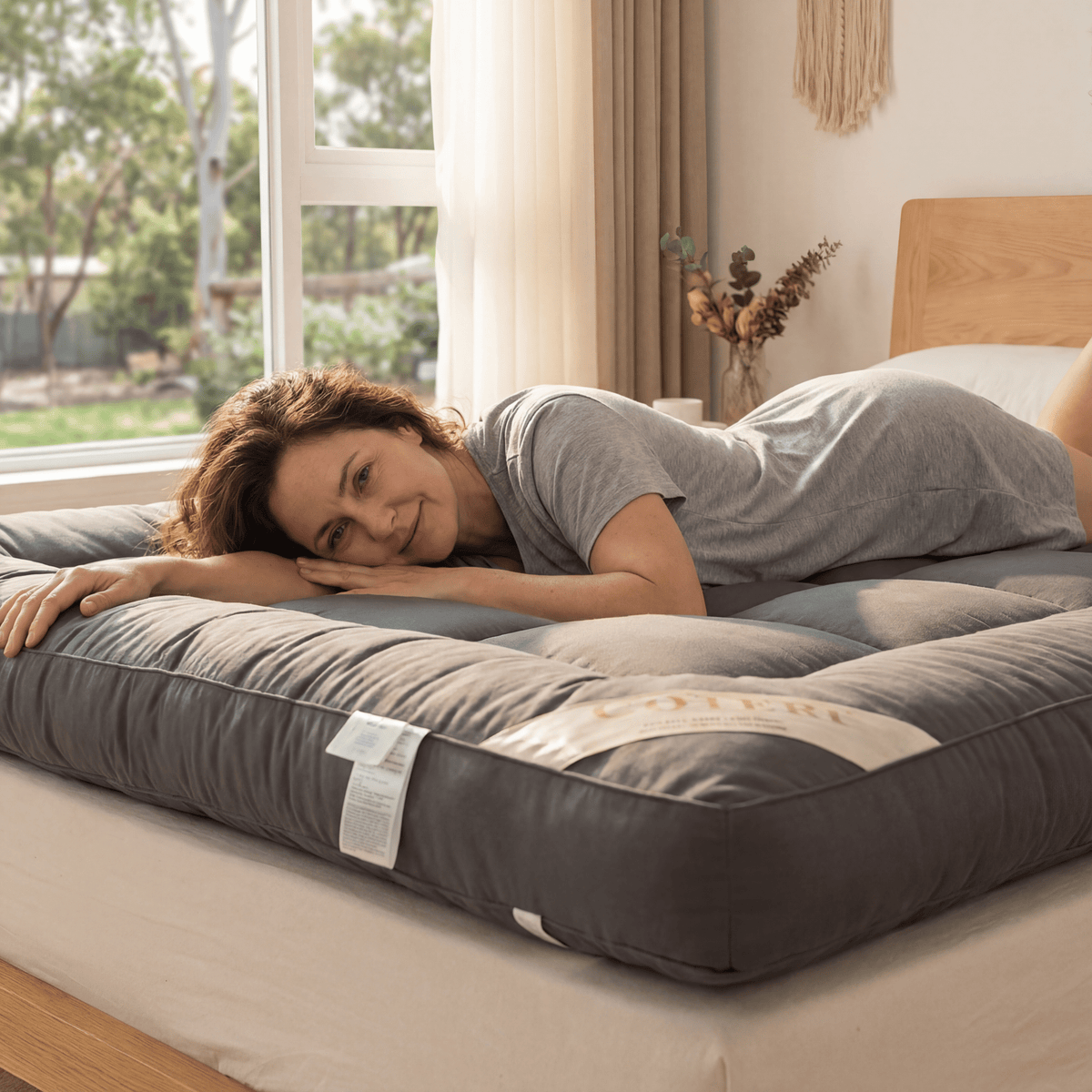 Bamboo Charcoal Memory Foam Bed Pad 2 Inch Cooling Temperature Regulating Sleep Surface for Hot Sleepers Back Pain Relief Hypoallergenic Ela | Thomler