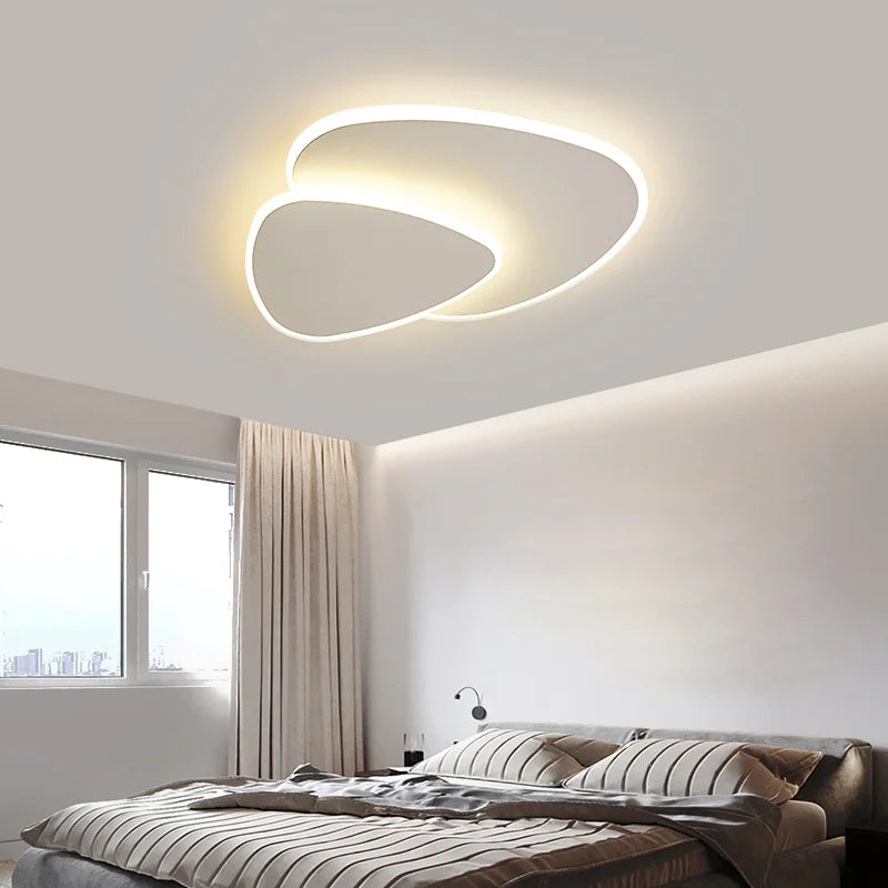 Lámpara de techo LED escultural de montaje empotrado de 16-20 pulgadas, acrílico en capas, color blanco, para dormitorio, pasillo, iluminación superior contemporánea, decoración de interiores del hogar | Thomler