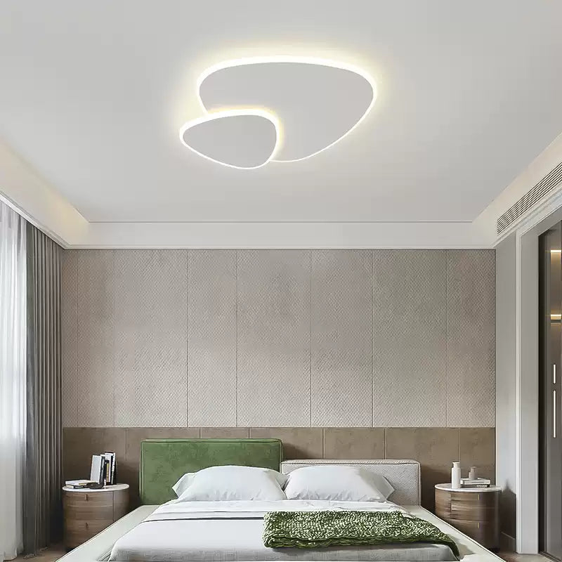 Lámpara de techo LED escultural de montaje empotrado de 16-20 pulgadas, acrílico en capas, color blanco, para dormitorio, pasillo, iluminación superior contemporánea, decoración de interiores del hogar | Thomler