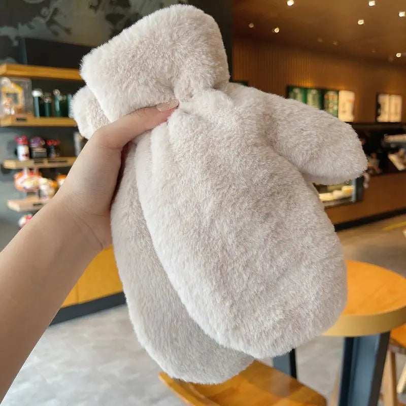 Donzige pluche wanten winter warme handschoenen