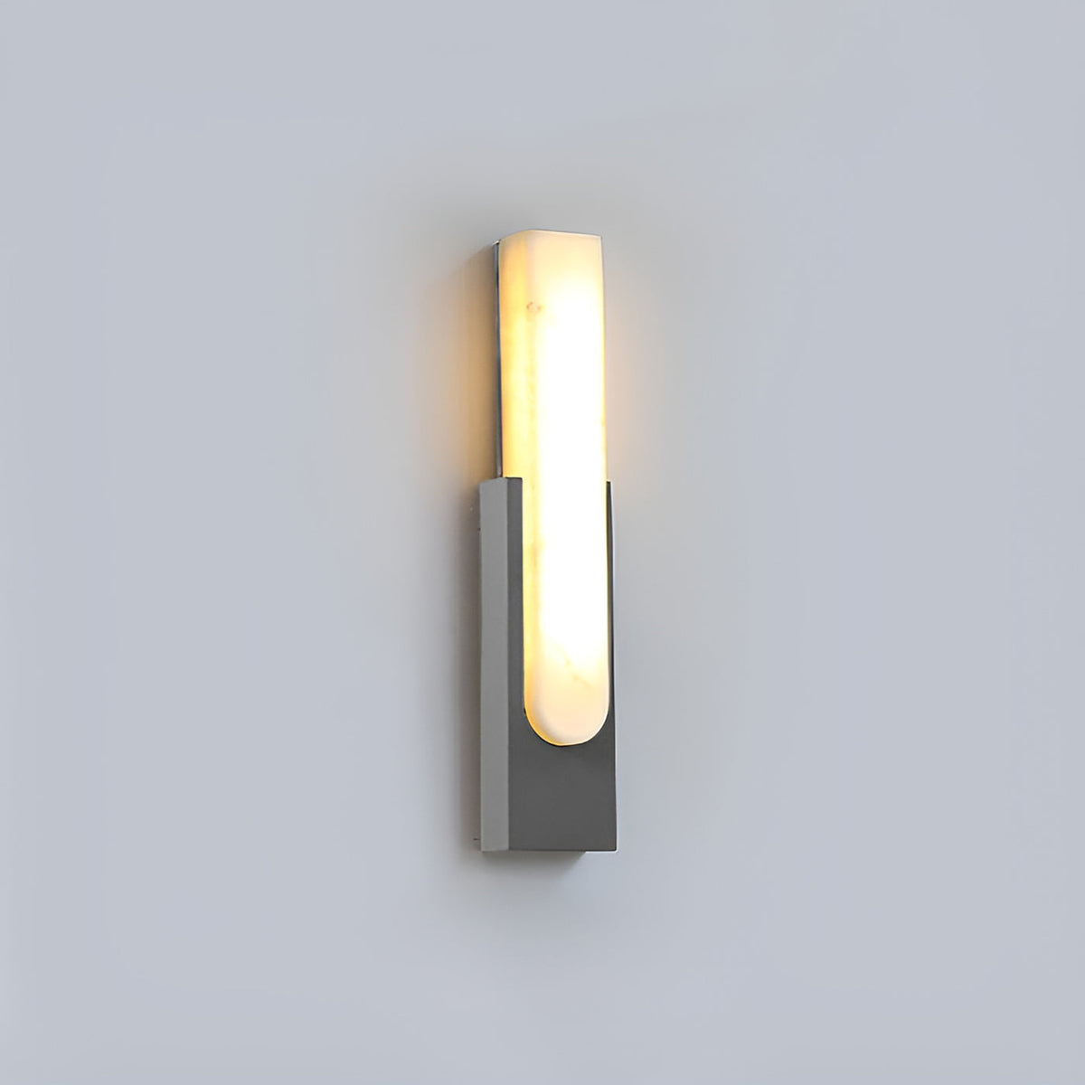 LED Sconce Light 20 Inch Vertical Alabaster Shade Gold Base Hardwired Modern Bedroom Hallway Wall Fixture for Contemporary Homes | Thomler