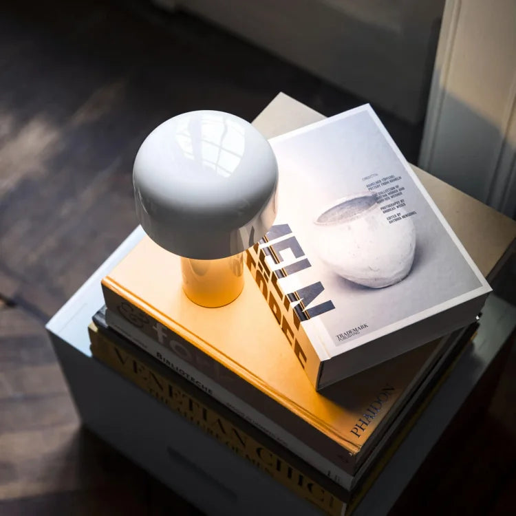 Rechargeable LED Mushroom Desk Lamp 8.3 in Cordless Touch Dimmer Warm White Portable Nightstand Light for Bedroom Living Room Patio Outdoor | Thomler