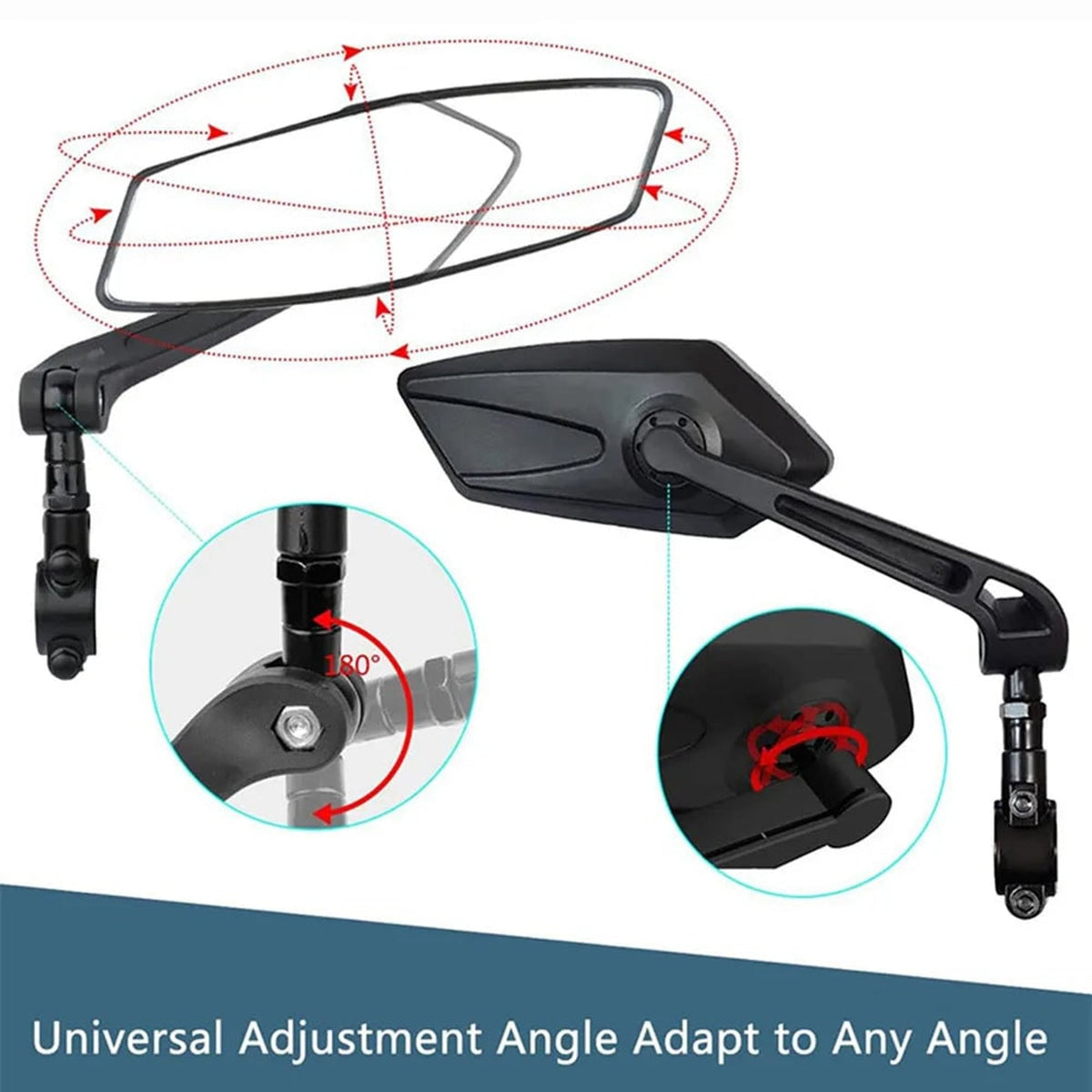 Bike Mirrors With Adjustable Wide-Angle Rear View