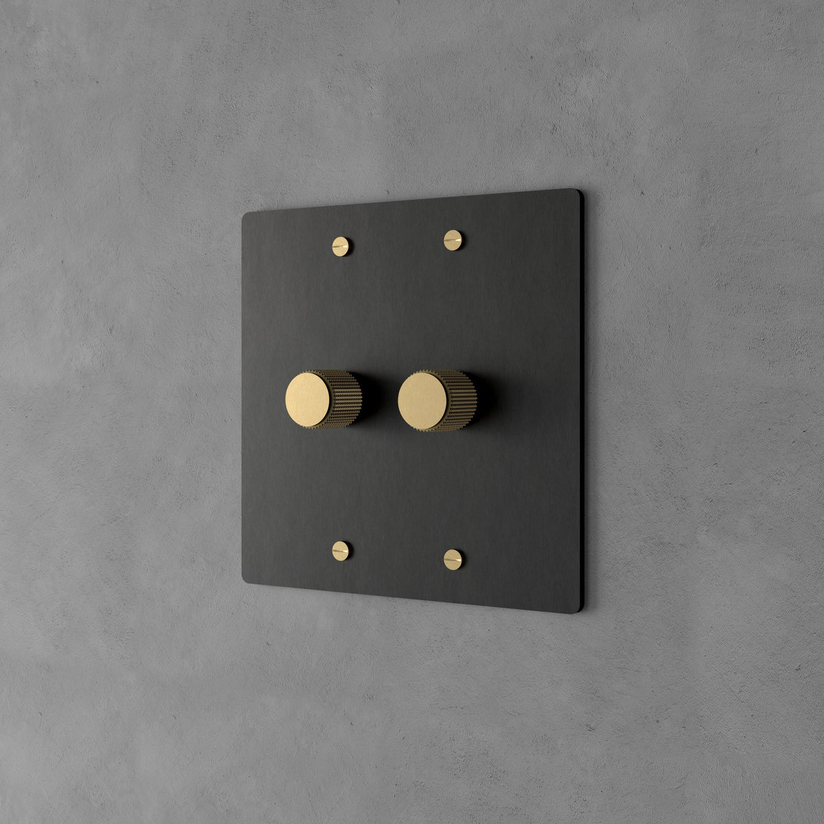 Drehdimmer mit Messingknopf für stufenlose Helligkeitsregulierung in Wohnzimmer, Schlafzimmer und Flur, modernes Unterputz-Wandschalter-Design | Thomler
