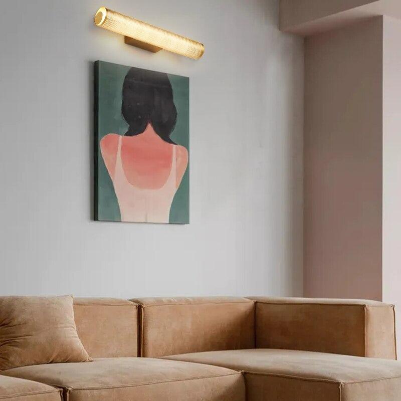 Vaste badkamerlamp voor boven de wastafel met gouden afwerking, moderne wandlamp voor slaapkamer, woonkamer, toilet & hal | Thomler
