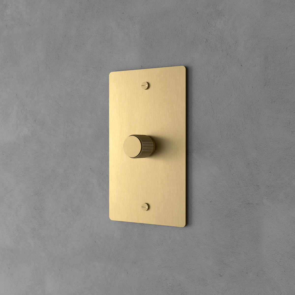 Drehdimmer mit Messingknopf für stufenlose Helligkeitsregulierung in Wohnzimmer, Schlafzimmer und Flur, modernes Unterputz-Wandschalter-Design | Thomler