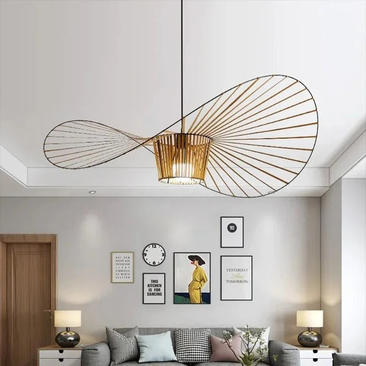Sculpturale hanglamp met verstelbare ophanging, 59 inch in diameter, voor eettafels en keukeneilanden in open ruimtes, modern statementstuk | Thomler