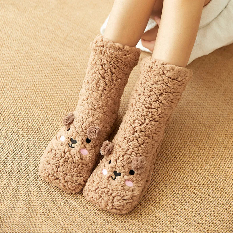 Kawaii beren-fleece warme sokken