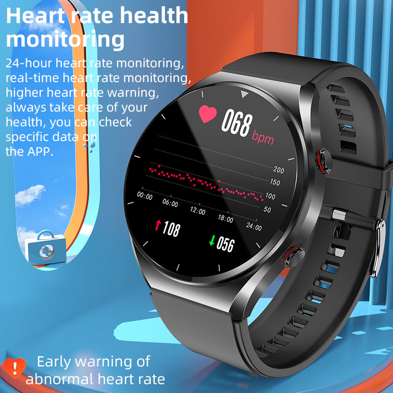 Gesundheitsüberwachungs-Smartwatch mit Glukose-Tracker, Herzfrequenz-, EKG-, Blutdruck- und HRV-Sensor für tägliches Wohlbefinden und Fitness